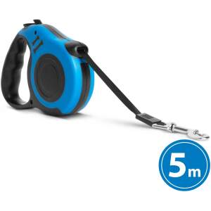 Afbeelding van Automatische Hondenriem 5 m - Blauw - Met Rem & Snelle Terugtrekking - Anti-slip - Kauwbestendig [60067B]