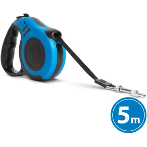 Afbeelding van Automatische Hondenriem 5 m - Blauw - Met Rem & Snelle Terugtrekking - Anti-slip - Kauwbestendig [60067B]