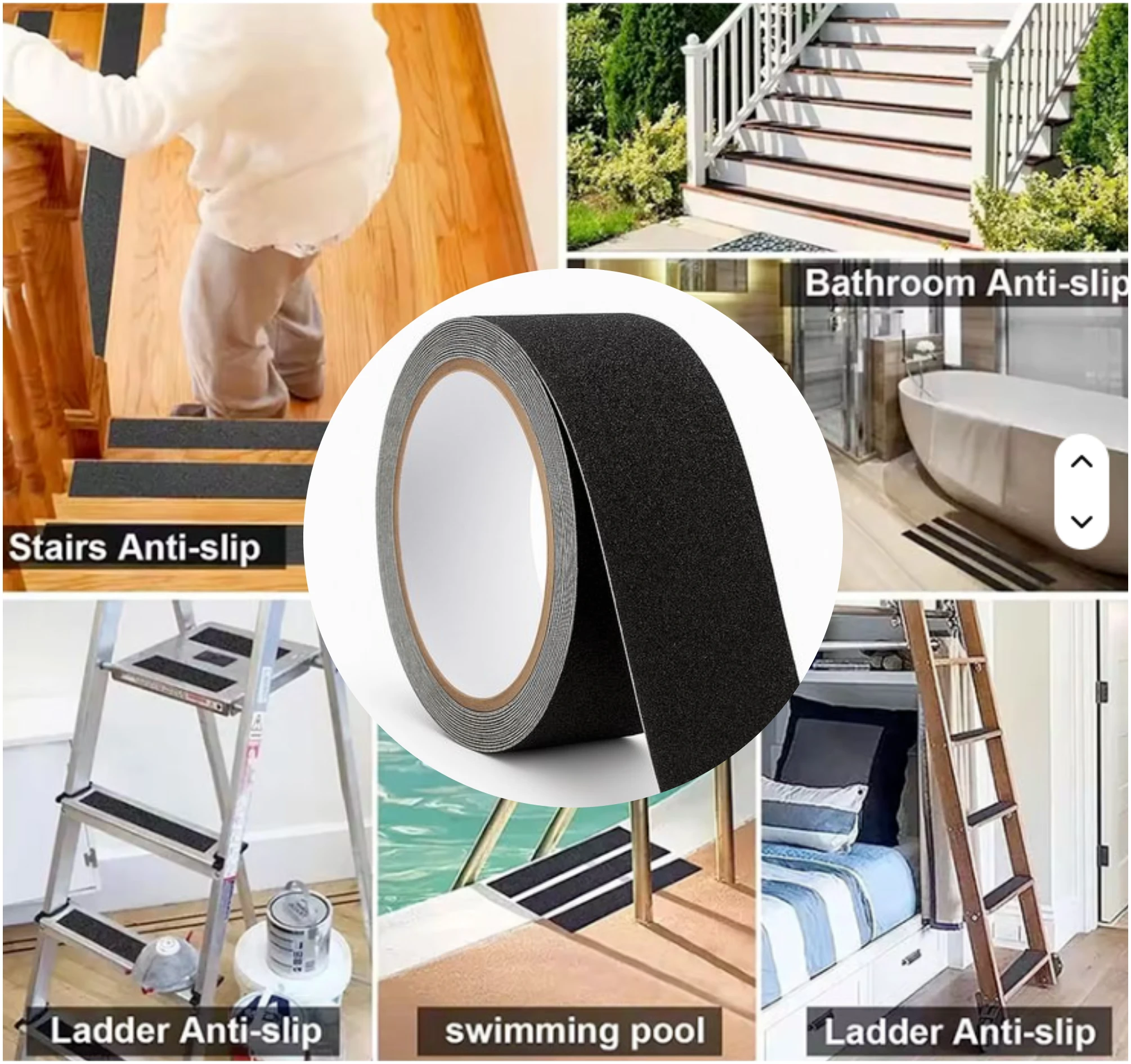 Afbeelding van Antislip tape trap - Anti Slip Strip Tape Zelfklevend - 10 M x 5 CM - Antislip Tape voor Trap, Vloer, Drempel