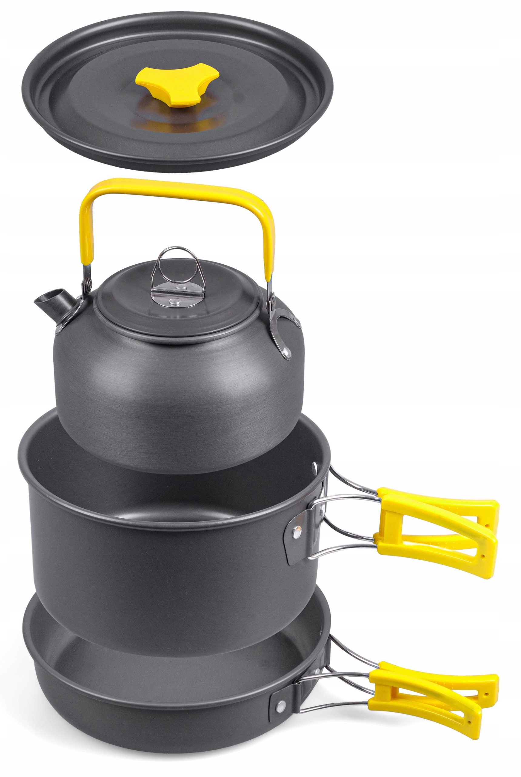 Afbeelding van Camping Kookset Compleet – Survival Kookset & Noodpakket – PROMIS Campeo Pannenset met Koekenpan,