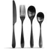 Afbeelding van Bestekset 16-Delig – Zwart Bestek voor 4 Personen – Mat Zwart – Lepels, Vorken, Messen en Theelepels