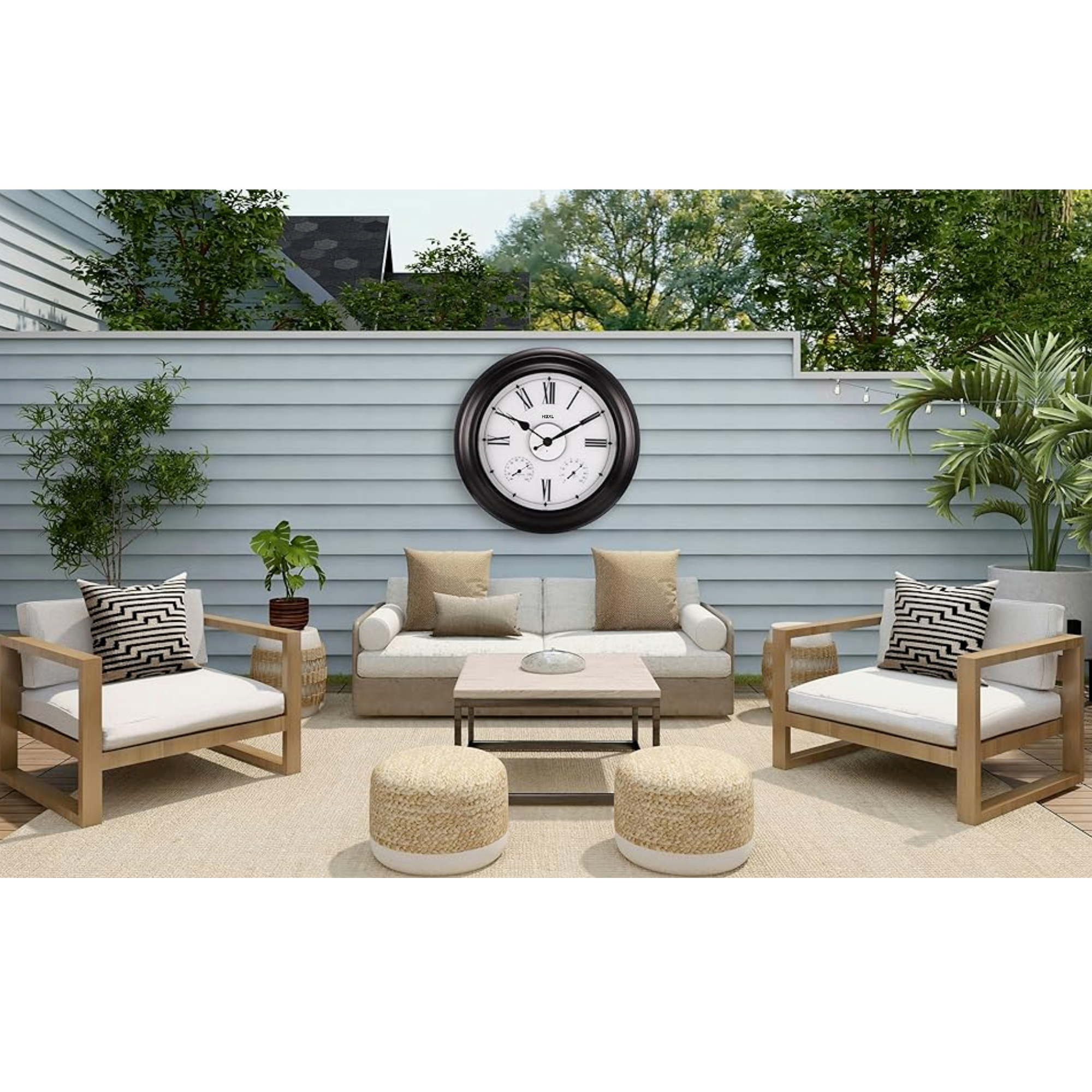 Afbeelding van Grote Wandklok 45 cm – Binnen/Buiten – Industrieel – Stil & Verlicht – Waterdicht – Met