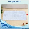 Afbeelding van HSXL - Antislipmat - 88x40CM - Incl. Netspons - Antislip Douchemat / Badmat Wit met Zuignappen – Mat voor