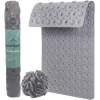Afbeelding van HSXL - Antislipmat - 88x40CM - Incl. Netspons - Antislip Douchemat / Badmat Grijs met Zuignappen – Mat voor
