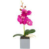 Afbeelding van Kunst Orchidee Plant 29,5 cm in Pot – Realistisch Kunstplantje – Onderhoudsvrij – Wit / Roze / Paars