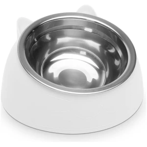 Afbeelding van Kattenvoerbak RVS – Katten Voerbak met Kunststof Houder – Katten Drinkbak – 14 cm [60062C] - cd64 824f