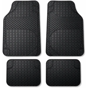 Afbeelding van Rubber Automatten Set 4 Stuks – Universeel – Antislip & Waterdicht – Zwart – Voor Auto Voor &