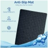 Afbeelding van HSXL - Antislipmat - 70x40CM - Incl. Netspons - Antislip Douchemat / Badmat Zwart met Zuignappen – Mat voor