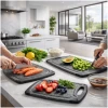 Afbeelding van 3x Snijplank - Set 3 Delig – BPA Vrij Kunststof Snijplanken – Antislip Handvaten – Met Lekrand –