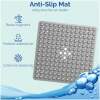 Afbeelding van HSXL - Antislipmat - 53x53CM - Incl. Netspons - Antislip Douchemat Grijs met Zuignappen – Anti Slip Douche