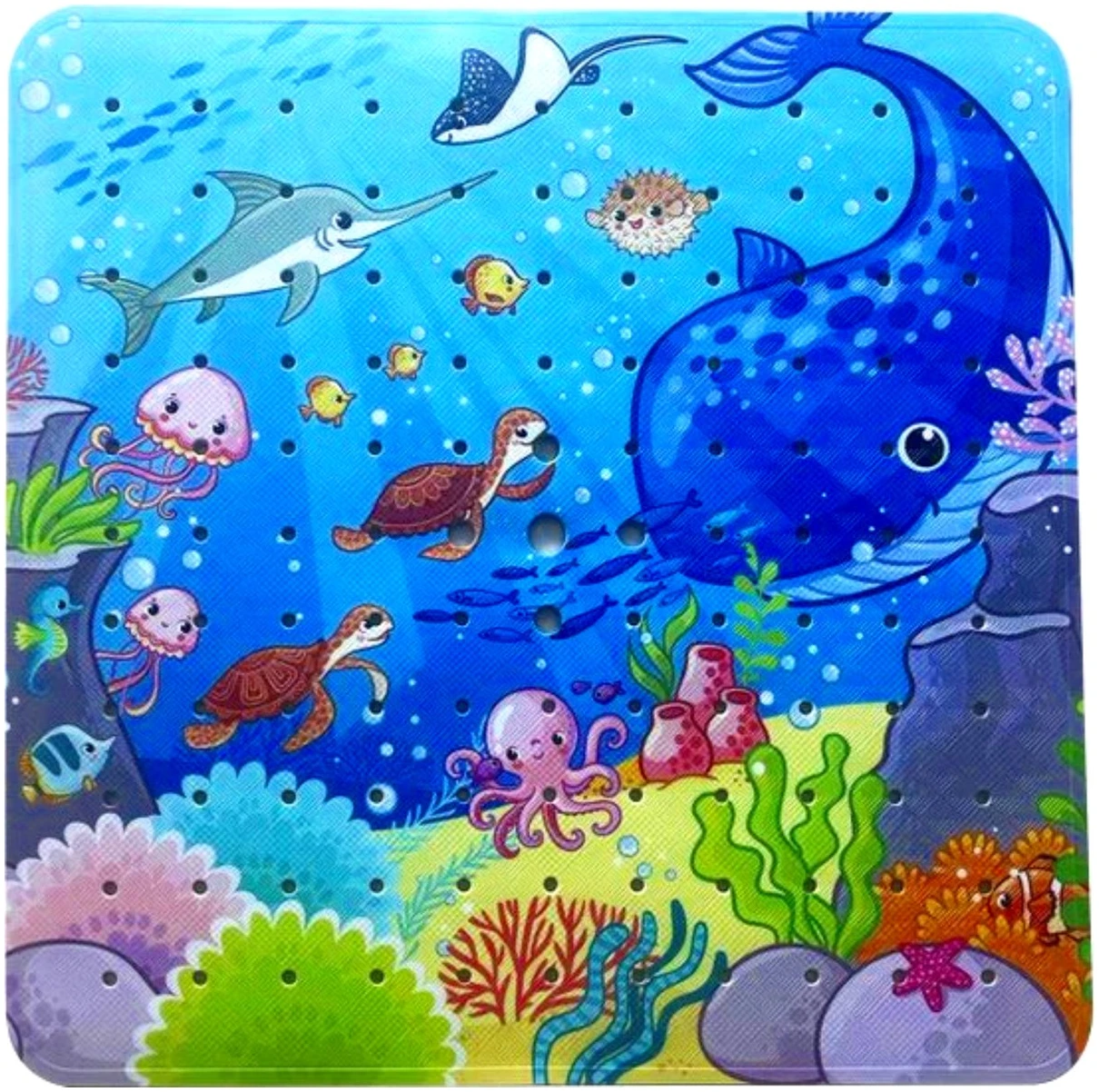 Afbeelding van HSXL - Antislipmat - 53x53CM - Incl. Netspons - Antislip Douchemat voor Kinderen met Zuignappen – Anti Slip