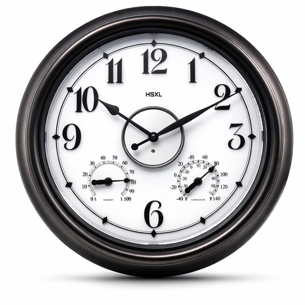 Afbeelding van Grote Wandklok 45 cm – Binnen/Buiten – Industrieel – Stil & Verlicht – Waterdicht – Met