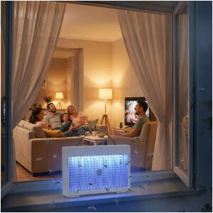 Afbeelding van UV Insectenlamp Oplaadbaar – Muggenlamp met Type-C – Elektrische Insectenval – Hangbaar of Staand –