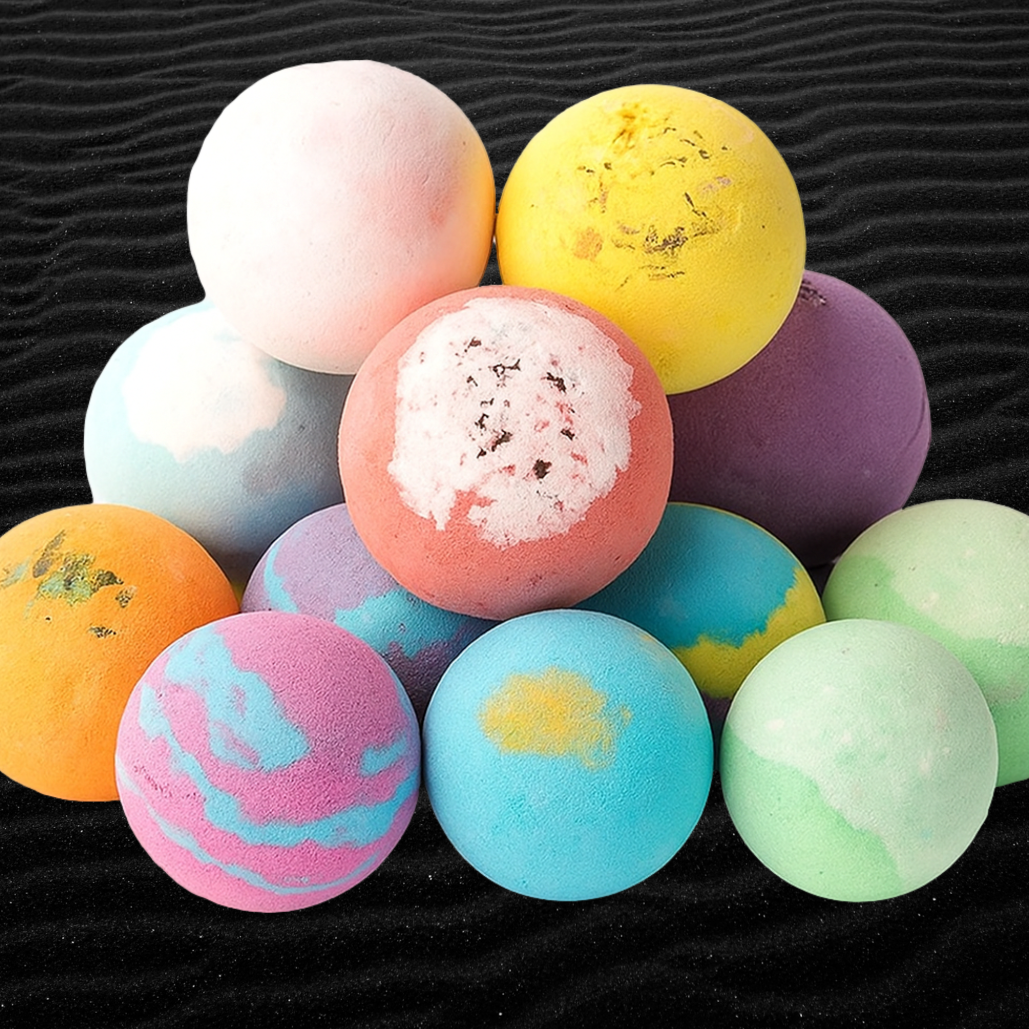 Afbeelding van 12x Bruisballen Bad + 1x Badbom Opener Cadeauset (Badbommen/Bath Bombs) – Badballen Handgemaakt,