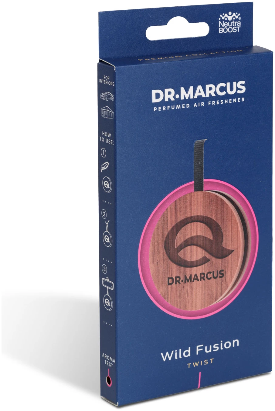 Afbeelding van Dr. Marcus Premium Wood Twist Auto Luchtverfrisser Wild Fusion – Houten Geurhanger – Langdurige Luxe Geur