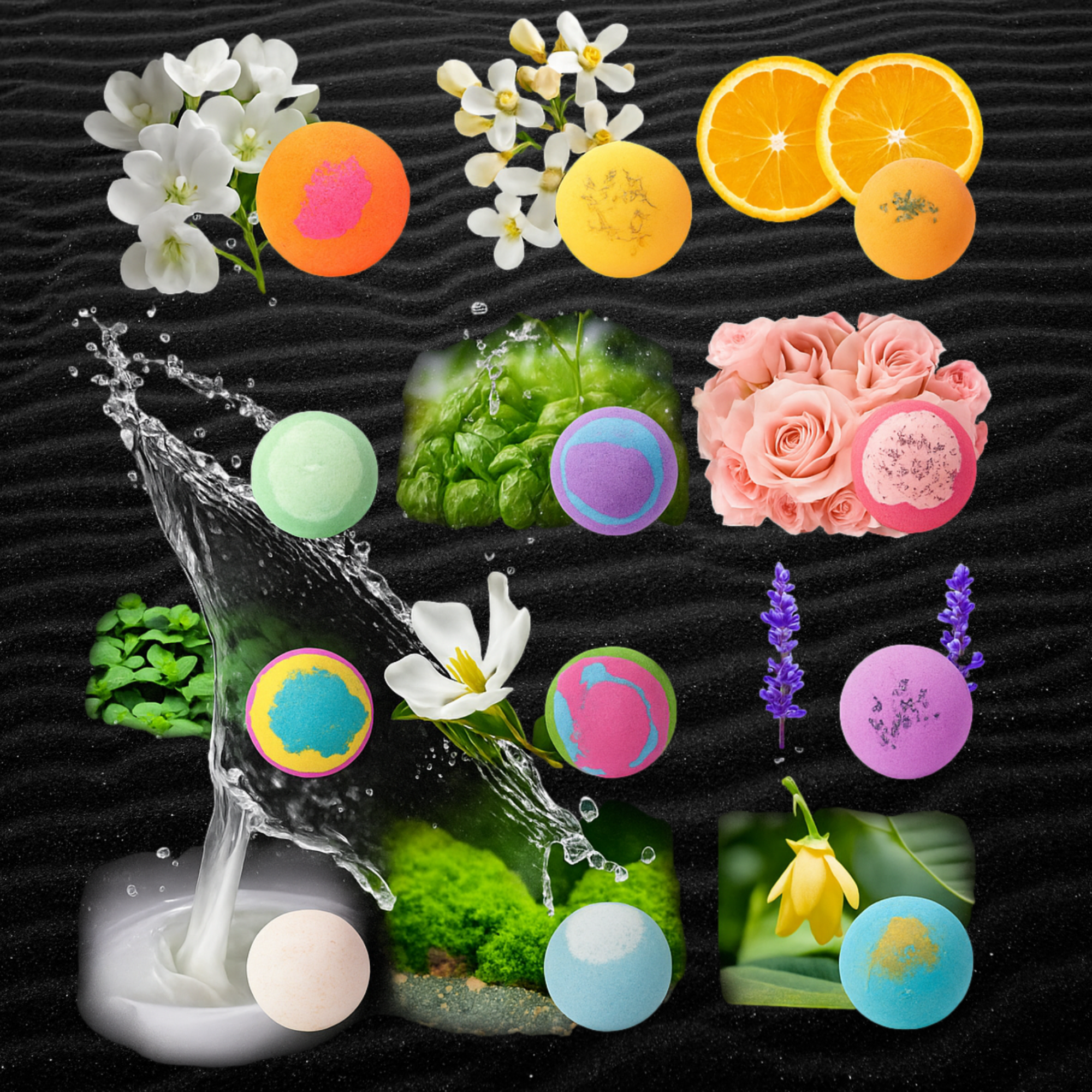 Afbeelding van 12x Bruisballen Bad + 1x Badbom Opener Cadeauset (Badbommen/Bath Bombs) – Badballen Handgemaakt,