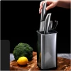 Afbeelding van Messenset met Messenblok – 7-delig – RVS Keukenmessen met Houder – Zwart/Zilver – Hakmes, Santoku