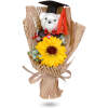 Afbeelding van Kunst Zonnebloem met Teddybeer in Geschenkdoos – Decoratie 26 cm – Cadeau voor Geslaagd / Diploma –