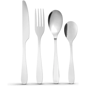 Afbeelding van Bestekset 16-Delig – Bestek voor 4 Personen – Mat Zilver – Lepels, Vorken, Messen en Theelepels
