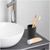 Afbeelding van Tandenborstelhouder – Badkamer Beker Mat Zwart – Resin – Ø7,2 x 10,2 cm – Badkamer Accessoire