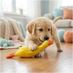 Afbeelding van Hondenspeeltje - kipvormig - piepend - latex - 6 x 20 cm 1 Stuks [60038] - 01 60038 web