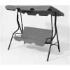 Afbeelding van 3 Persoons Schommelbank Tuin Grijs - Compacte Tuinschommel Metaal - Weerbestendig - 170x110x153 cm -