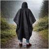 Afbeelding van Regenponcho Volwassenen Zwart - Waterdichte Poncho Voor Fietsen, Wandelen En Outdoor - 210T Ripstop Polyester