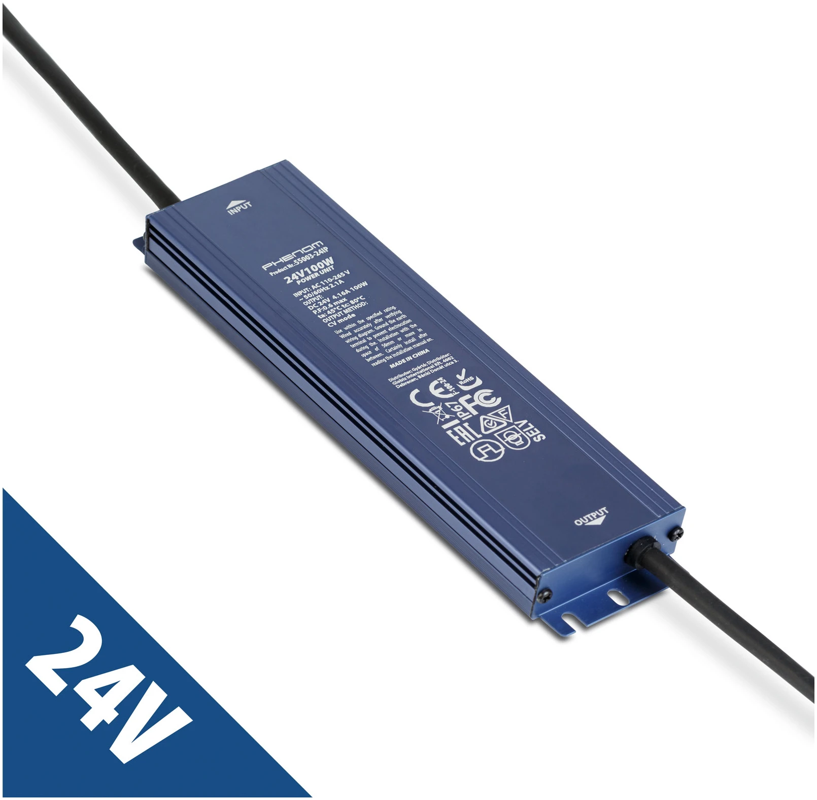 Afbeelding van LED Voeding 24V 100W IP67 Waterdicht - Transformator 24V DC 4,1A - LED Driver Voor Buiten - Geschikt Voor LED