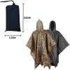 Afbeelding van Regenponcho Volwassenen Zwart - Waterdichte Poncho Voor Fietsen, Wandelen En Outdoor - 210T Ripstop Polyester