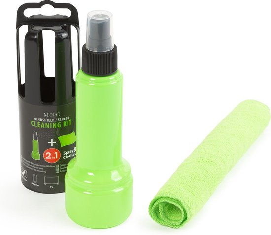 Afbeelding van Scherm Reinigingsdoekje - Ruitenreiniger Set Auto En Scherm - Glasreiniger Spray 150 ml Met Microvezeldoek -
