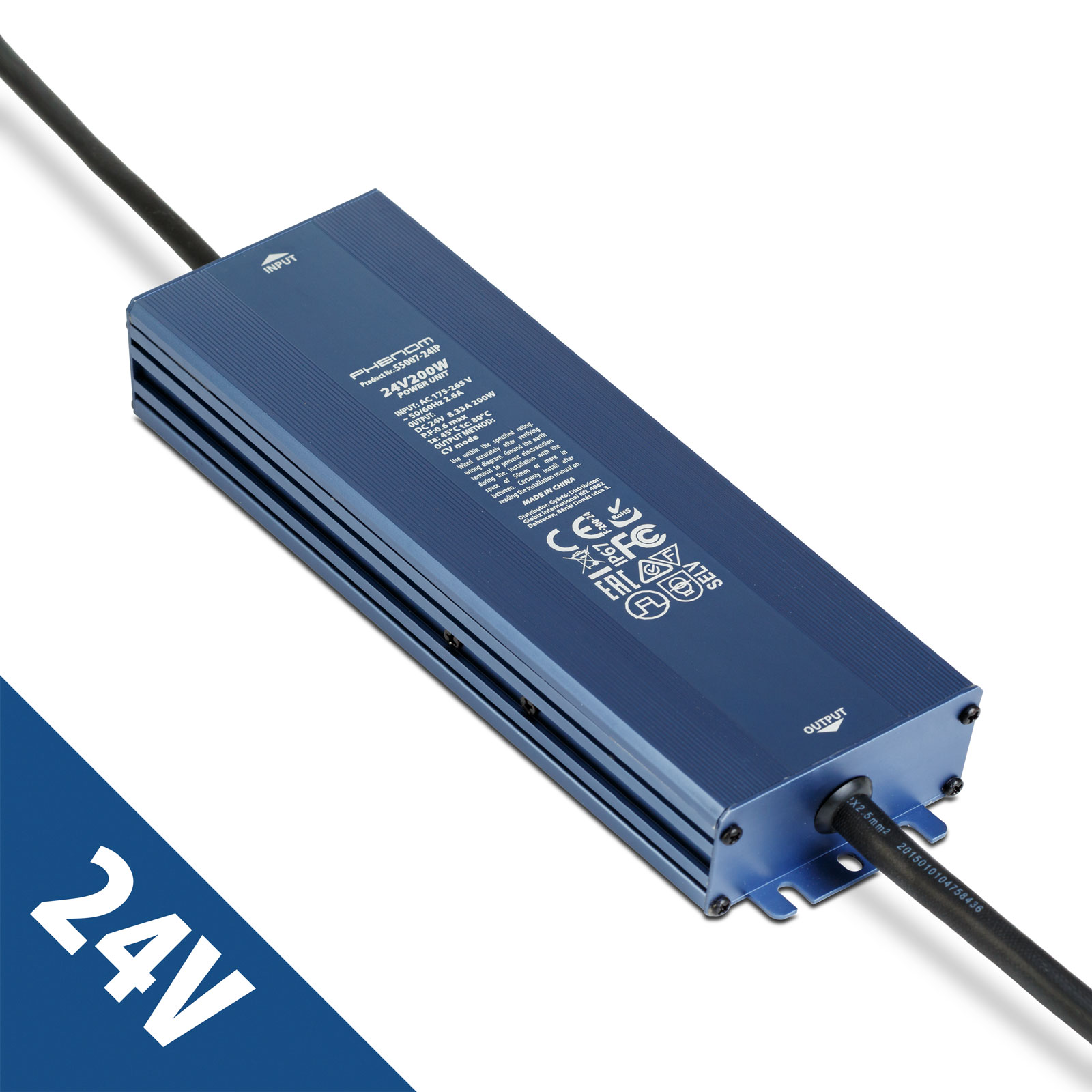 Afbeelding van LED Voeding 24V 200W IP67 Waterdicht - Transformator 24V DC 8,3A - LED Driver Voor Buiten - Geschikt Voor LED