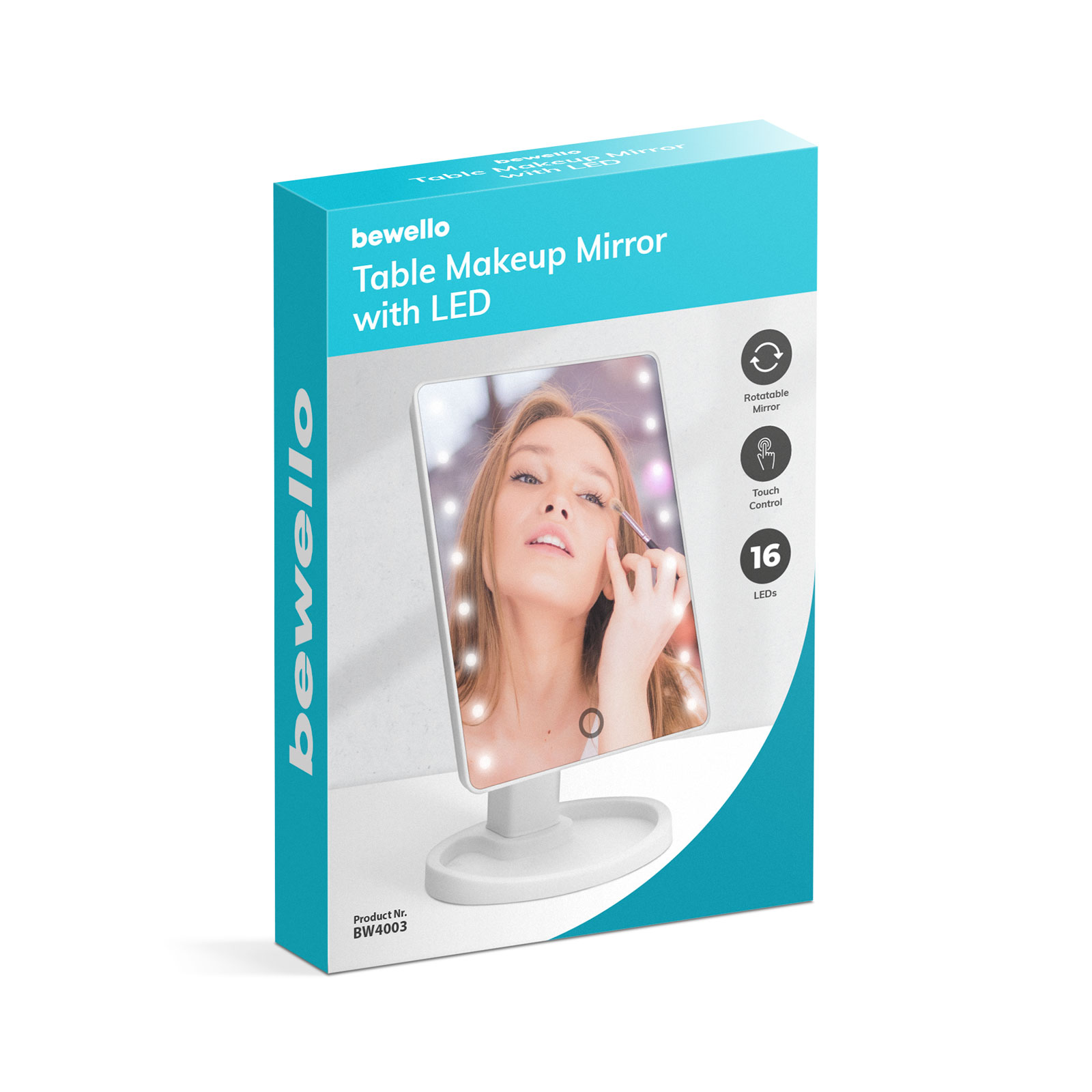 Afbeelding van Make Up Spiegel Met LED Verlichting - Verlichte Cosmeticaspiegel Met Touch Bediening - Staande Spiegel Met