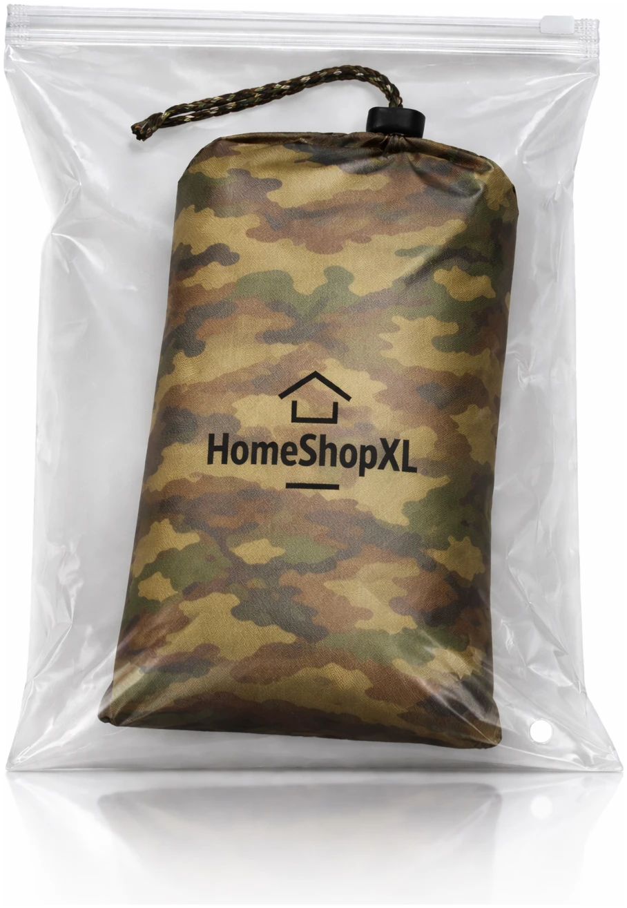 Afbeelding van Regenponcho Volwassenen Camouflage - Waterdichte Poncho Voor Fietsen, Wandelen En Outdoor - 210T Ripstop