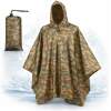 Afbeelding van Regenponcho Volwassenen Camouflage - Waterdichte Poncho Voor Fietsen, Wandelen En Outdoor - 210T Ripstop