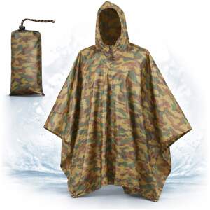 Afbeelding van Regenponcho Volwassenen Camouflage - Waterdichte Poncho Voor Fietsen, Wandelen En Outdoor - 210T Ripstop