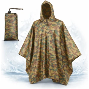 Afbeelding van Regenponcho Volwassenen Camouflage - Waterdichte Poncho Voor Fietsen, Wandelen En Outdoor - 210T Ripstop
