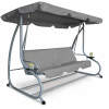 Afbeelding van 3 Persoons Schommelbank Tuin Met Dak En Bekerhouder - Luxe Tuinschommel Metaal - Weerbestendig - 200x120x164