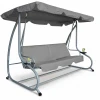 Afbeelding van 3 Persoons Schommelbank Tuin Met Dak En Bekerhouder - Luxe Tuinschommel Metaal - Weerbestendig - 200x120x164