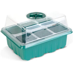 Afbeelding van Kweekbakje Met Deksel 6 Vakken - Mini Kweekkas Met Ventilatie - Zaaibak Propagator Voor Zaailingen En Stekken