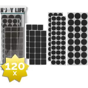 Afbeelding van 120x N'JOY LIFE Premium Viltjes Stoelpoten - Zwart - Zelfklevend Anti Kras Meubelvilt voor Meubels - 120