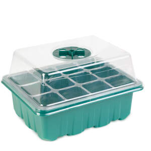 Afbeelding van Kweekbakje Met Deksel - Mini Kweekkas 12 Vakken - Zaaibak Met Ventilatie - Propagator Voor Zaailingen En