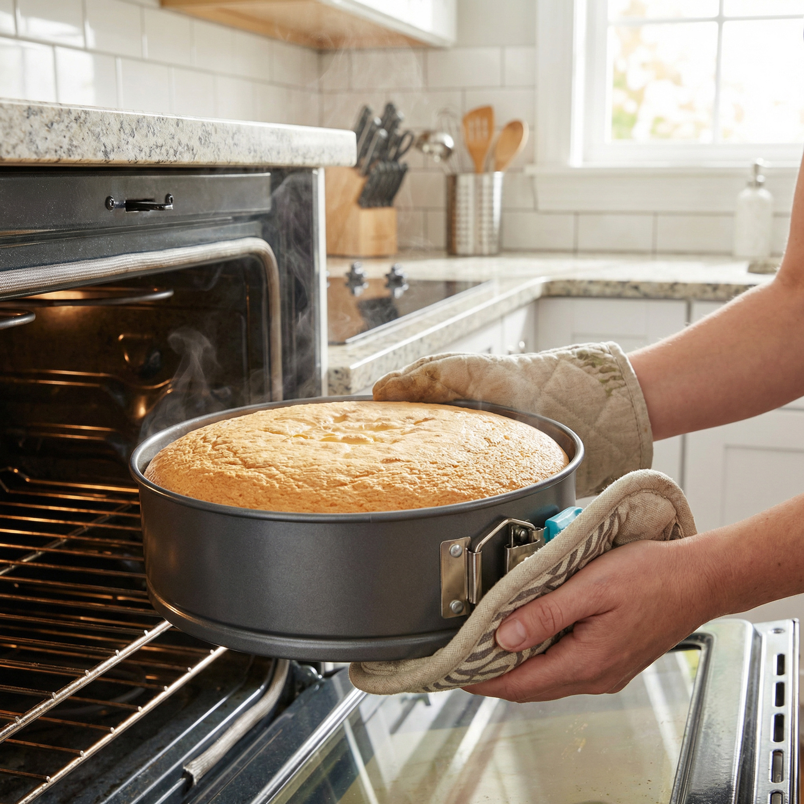 Afbeelding van Baker's Secret Springvorm 24 cm - Ronde Bakvorm Met Antiaanbaklaag - Cakevorm Met Siliconen Sluiting -