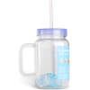 Afbeelding van 1x Drinkbeker Met Rietje en Koelelementen - Paarse Straw Cup 550 ml - Herbruikbare Beker Met Deksel en