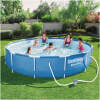 Afbeelding van Zwembad met Stalen Frame en Filterpomp - 366 x 76 cm - Rond Opzetzwembad 6473 Liter - Frame Pool voor Tuin -