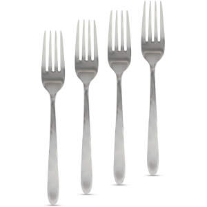 Afbeelding van RVS Vorkenset 4 Stuks – Roestvrijstalen Bestek Set – Moderne Tafelforks – Vaatwasserbestendig –