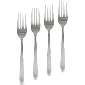 Afbeelding van RVS Vorkenset 4 Stuks – Roestvrijstalen Bestek Set – Moderne Tafelforks – Vaatwasserbestendig –