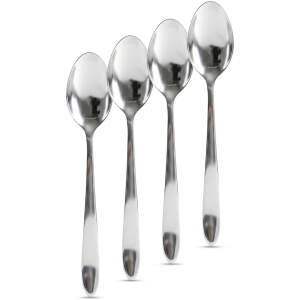Afbeelding van RVS Lepelset 4 Stuks – Roestvrijstalen Tafellepels – Stainless Steel Bestek Set – Moderne Eetlepels –