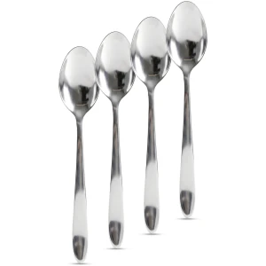 Afbeelding van RVS Lepelset 4 Stuks – Roestvrijstalen Tafellepels – Stainless Steel Bestek Set – Moderne Eetlepels –
