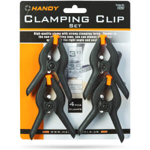 Afbeelding van Lijmklemmen Set 4 Delig - Sterke Klemclips voor Houtbewerking en Knutselen - Mini Veerklemmen met Antislip