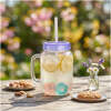 Afbeelding van 1x Drinkbeker Met Rietje en Koelelementen - Paarse Straw Cup 550 ml - Herbruikbare Beker Met Deksel en